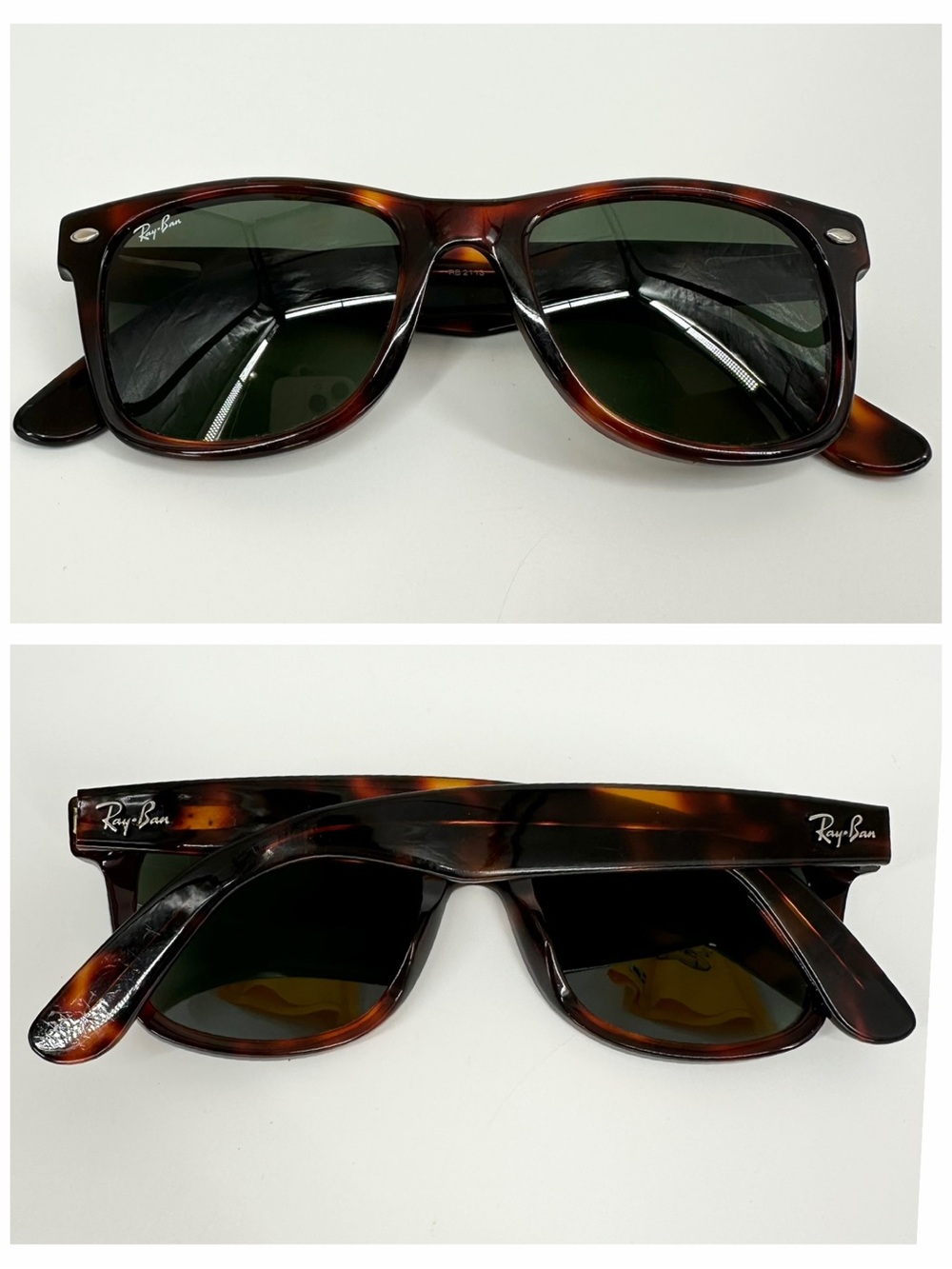 Ray-Ban RB2113 Wayfarer Tortoise Sunglasses 909 Italy 50-19